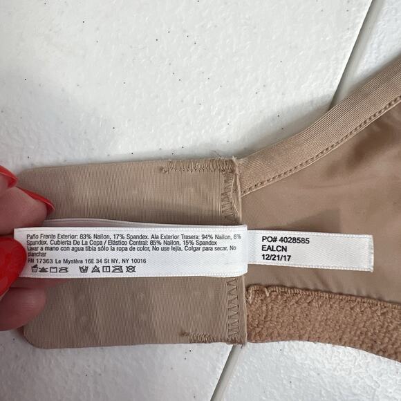 Le Mystere 36DDD 36F Bra Tan Sheer Illusion Demi Underwire Back Closure Beige - Picture 16 of 16